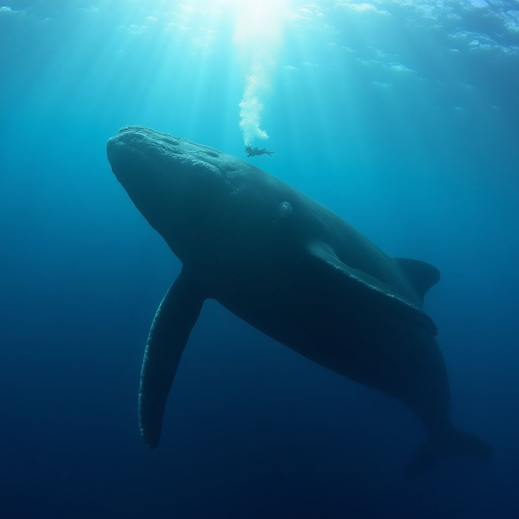 Winter diving with humpback whales